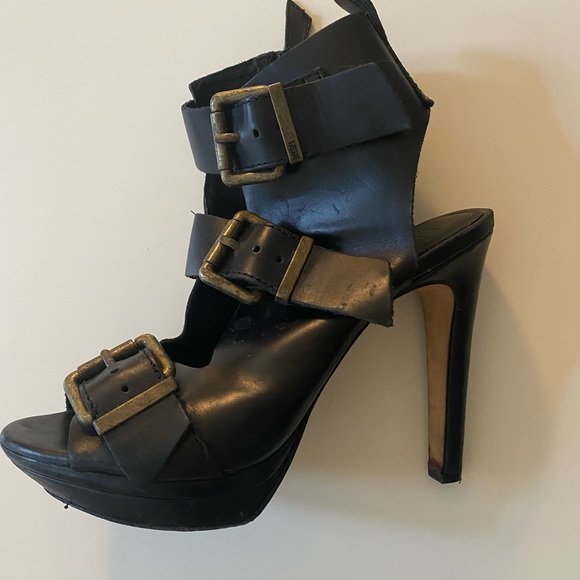Diesel Melrose Riley Platform Heel Black Leather - Picture 4 of 8